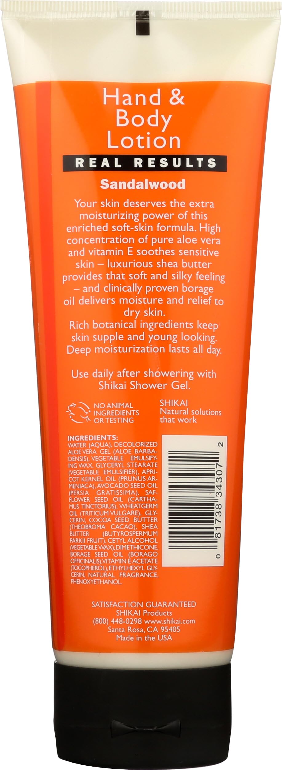 Shikai Hand & Body Lotion Sandalwood, 8 Oz