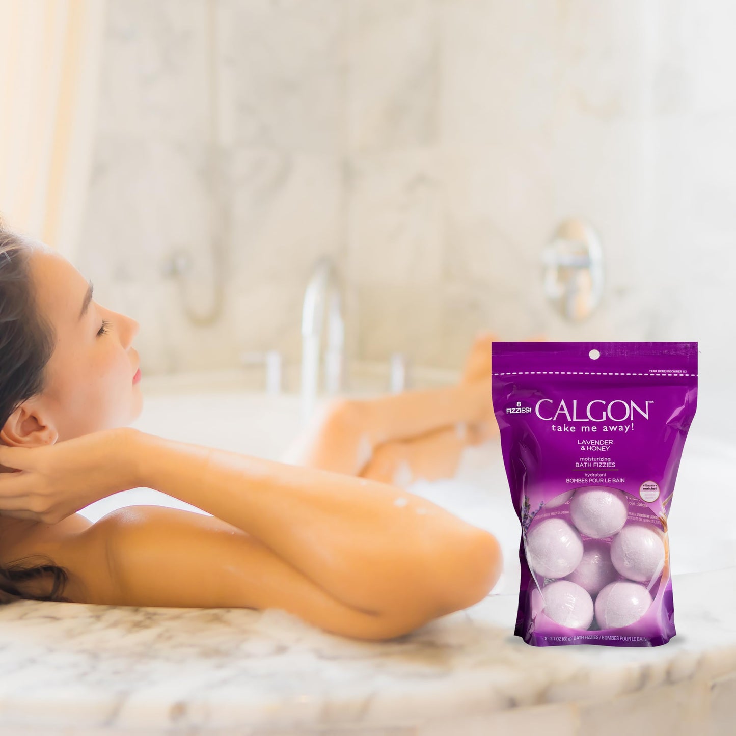 Calgon Bath Fizzies, Lavender & Honey, 8 pcs