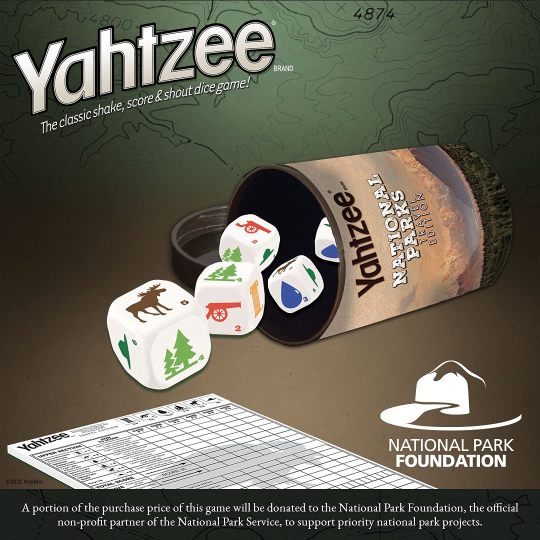 YAHTZEE National Parks Travel Edition | Classic Yahtzee Dice Game with a National Parks Theme | Perfect Travel Game for Families | Celebrate US…
