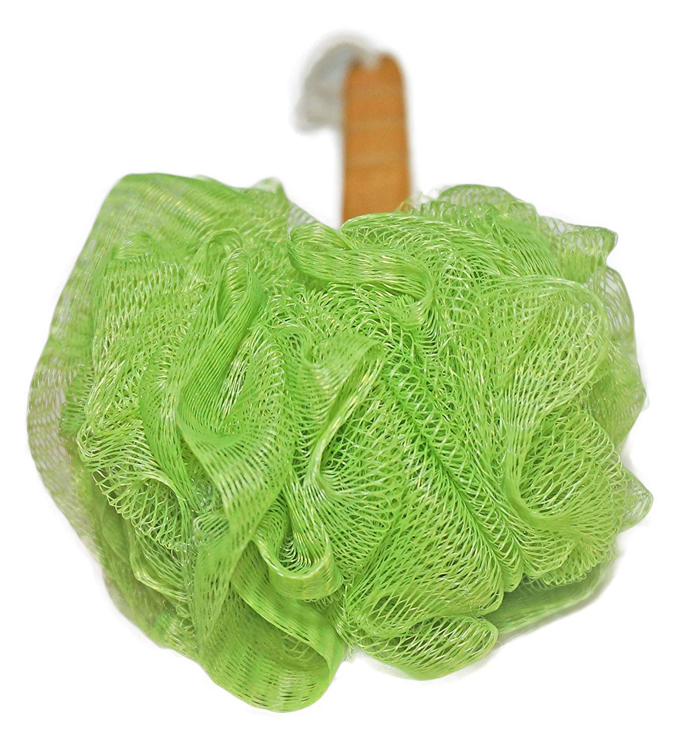 Shower Loofah Body & Back Scrubber - Exfoliating Loofah luffa loofa Bath Brush On a Stick - with Long Wooden Handle Back Brush for Men & Women - Easy