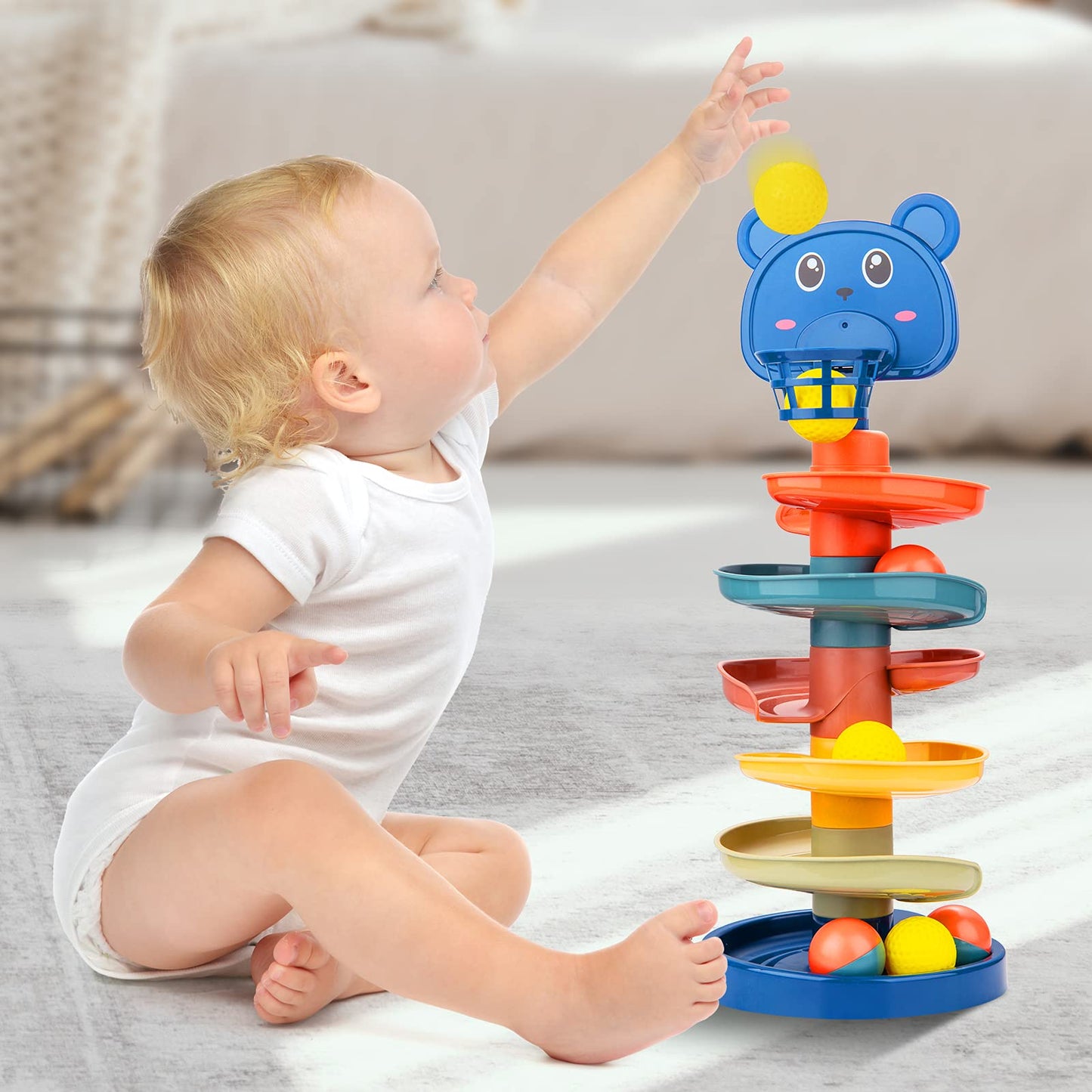 Beestech Ball Drop & Roll Tower – Educational Development Toy with 6 Balls for Toddlers Ages 2-4, Fun Activity Playset for Boys & Girls