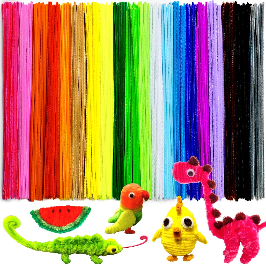GAGANIU 200pcs Pipe Cleaners, Pipe Cleaners for crafts, Craft Supplies Multicolor Chenille Stems for Art&Craft Christmas DIY…