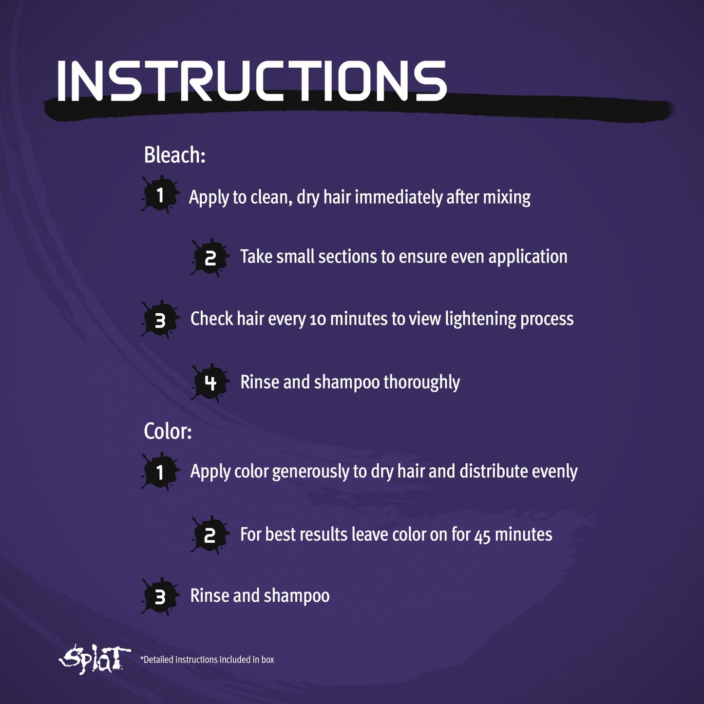 Splat | Complete Kit | Hair Dye | Semi-Permanent | Long Lasting | Vegan and Cruelty-Free (Passionate Purple)