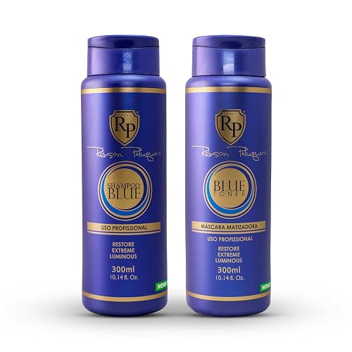 Robson Peluquero Blue Toning Kit | Hair Toner Gloss + Shampoo | Icy Platinum, Ash & Silver Blonde for Brassy Hair, Bleached, Highlights, Neutralizes