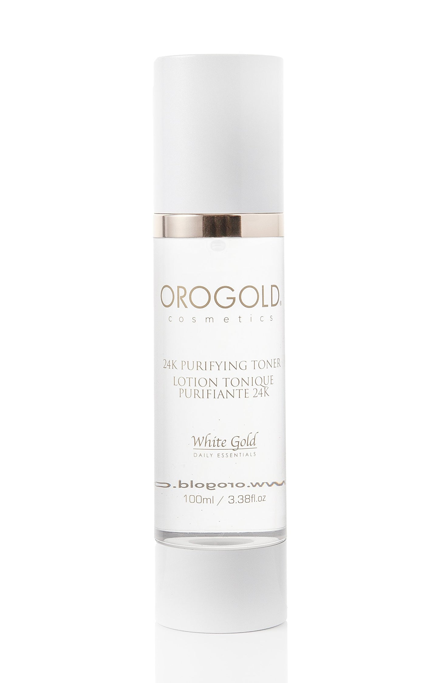Orogold White Gold 24K Purifying Facial Toner, Face Toner with Gold, Aloe Vera and Chamomile, 100 Mililiter / 3.38 Fl.Oz.