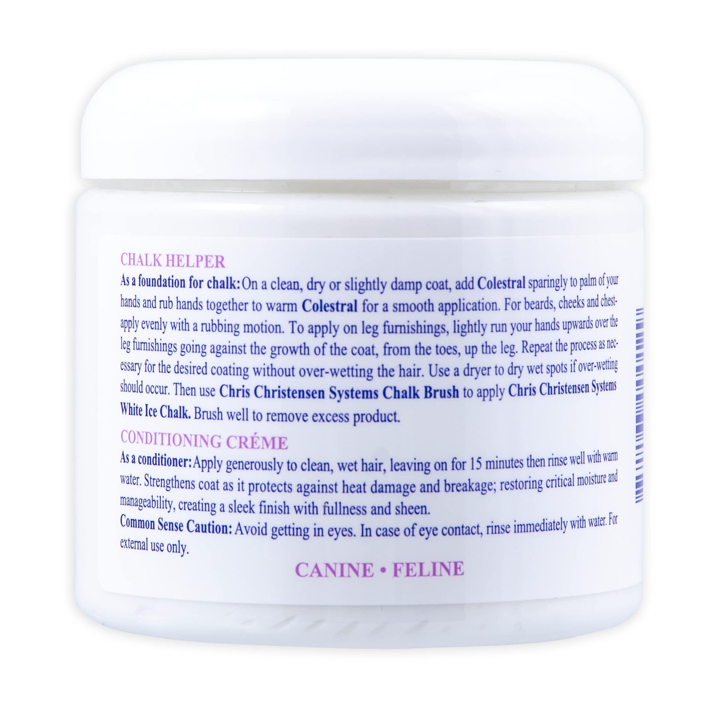 Chris Christensen Colestral Chalk Helper Conditioning Crème, Groom Like a Professional, Restores Moisture, 16 oz Jar