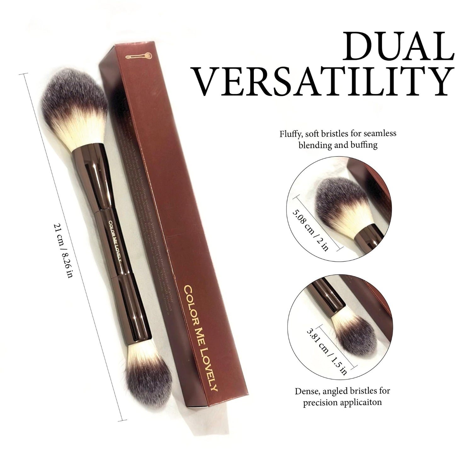 COLOR ME LOVELY Makeup Blending Brush, Double-Sided, Synthetic Bristles