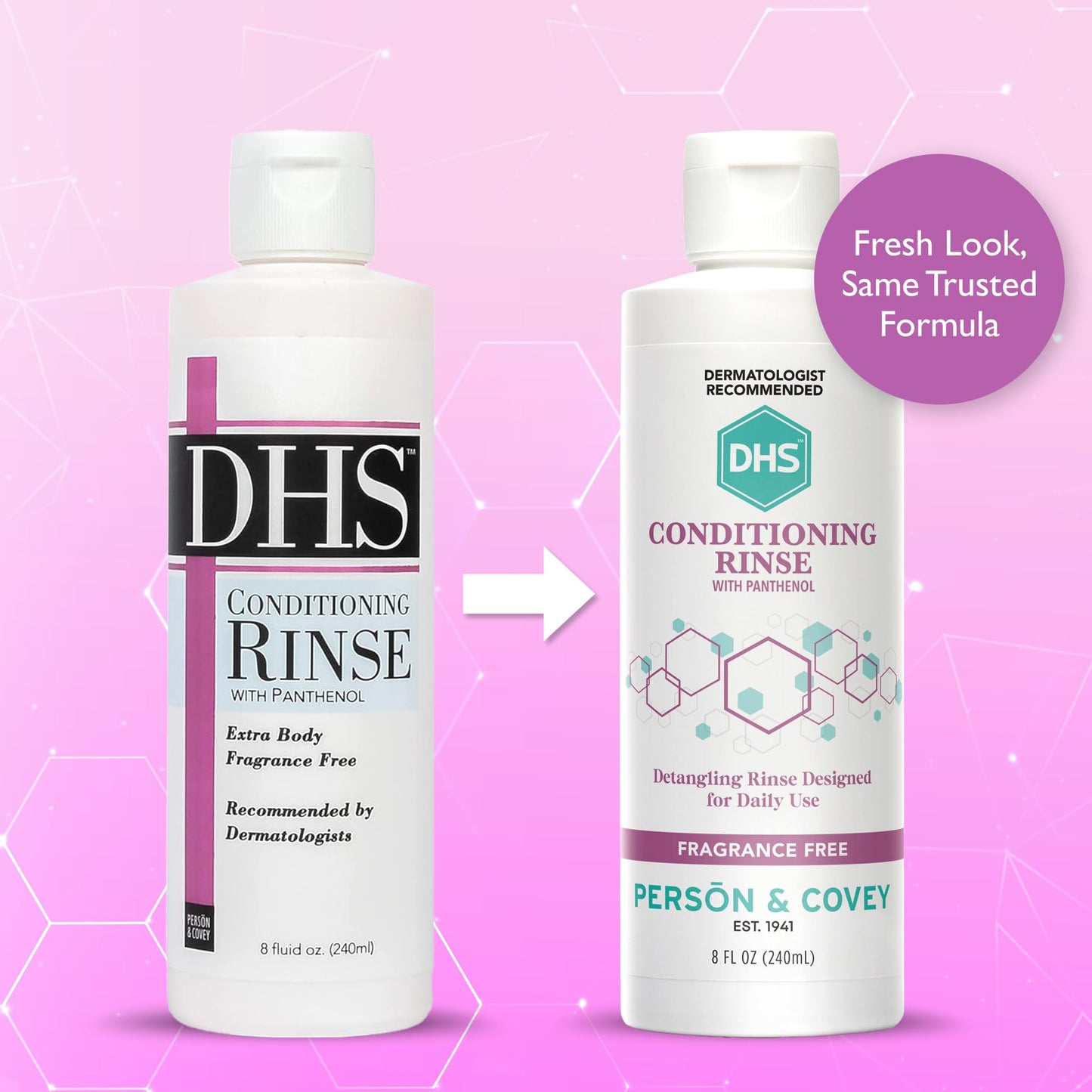 DHS Conditioning Rinse Moisturizing Conditioner - Hydrating and Detangling for Dry, Damaged, or Oily Hair - 2 Pack (8 oz Bottles)