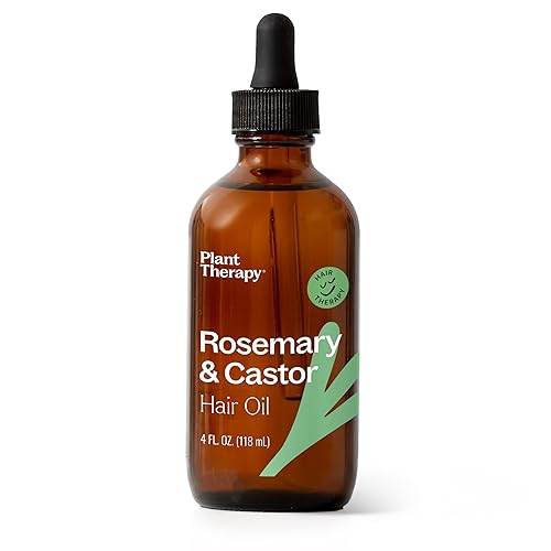 Plant Therapy Rosemary & Castor Oil - 4 oz Hair Treatment for Growth, Shine, Softness, Healthy Scalp & Hair Mask