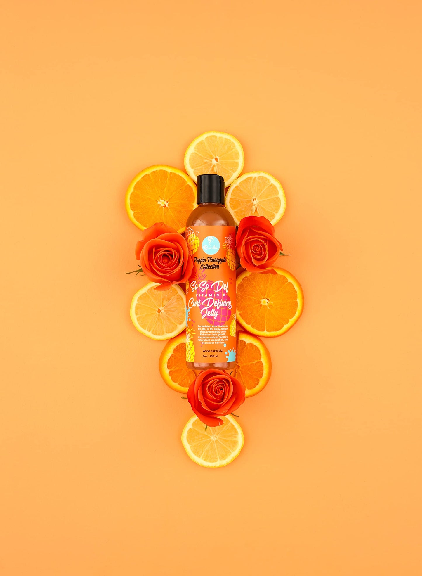 Curls Poppin Pineapple So So Def Vitamin C Defining Jelly - Shinier, Longer, Thicker, Healthier Hair - Hydrating and Frizz Free - All Curly Hair Types