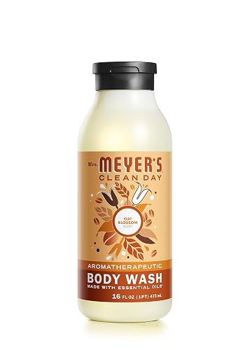 MRS. MEYER'S CLEAN DAY Moisturizing Body Wash for Women and Men, Shower Gel Formula Made with Essential Oils, Oat Blossom Scent, 16 oz