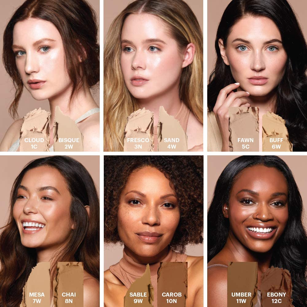 Glo Skin Beauty HD Mineral Foundation Stick - Concealer Makeup Infused with Hyaluronic Acid - Buildable Coverage, Contour & Highlighter (Chai 8N)