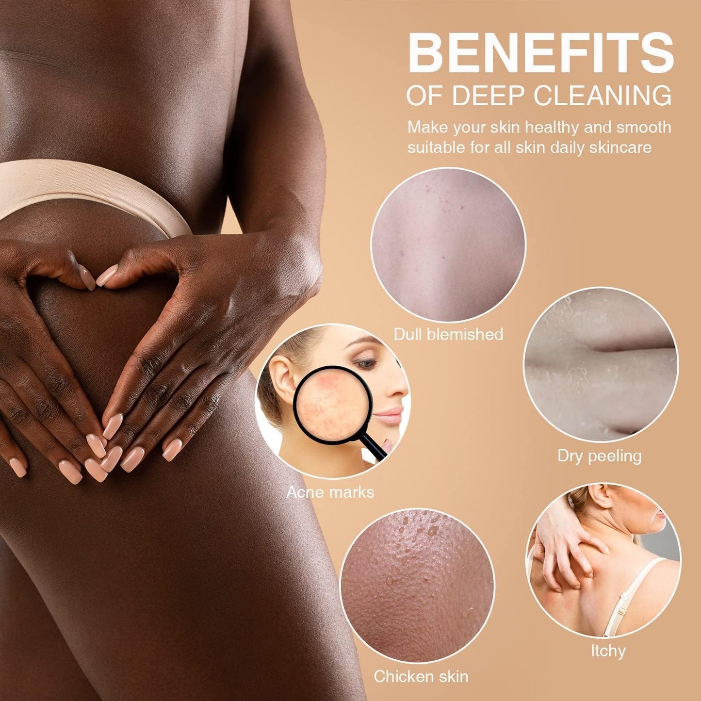 UJFQBH 3 Pieces African exfoliating net African Net Long Net Bath Sponge Exfoliating Shower Body Scrubber Back Scrubber Skin Smoother,Great for Daily Beauty and Personal Care UJFQBH