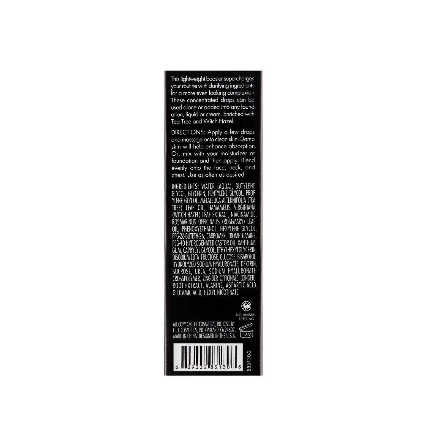 e.l.f. Clarifying Booster Drops, Lightweight, Concentrated, Nourishing, Refreshes, Soothes, Evens Complexion, Infused with Tea Tree Oil and Witch