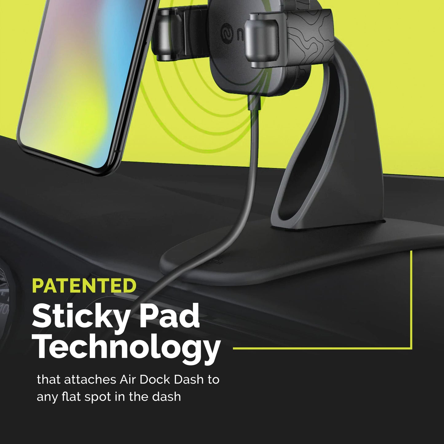 HandStands Numi Air Dock Plus Combo Pack - Wireless Car Phone Mount and Phone Charger with Sticky Pad - 10-Watt Fast Charger - Car Vent Phone Mount