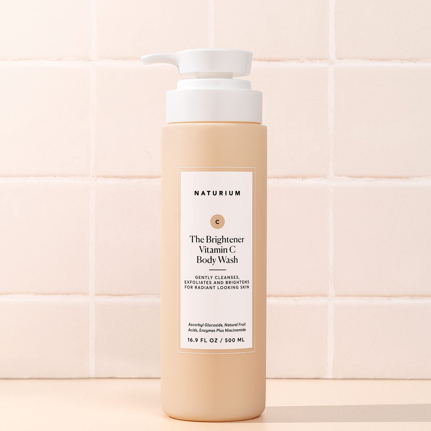 Naturium The Brightener Vitamin C Body Wash, Gentle Cleanser for Smoother-Looking Skin, Removes Dirt, Oil & Other Impurities, 16.9 oz