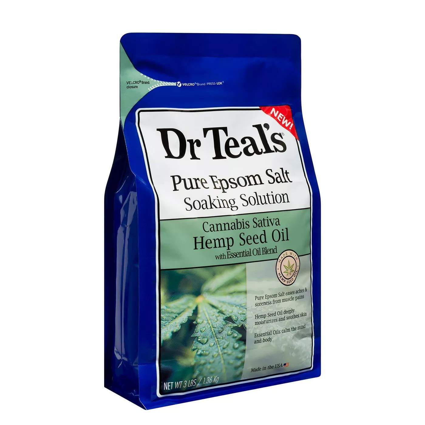 Dr. Teal's Pure Epsom Salt Soaking Solution Gift Set (2 Pack, 3lbs ea.) - Soothe & Sleep Lavender, Cannabis Sativa Hemp Seed Oil with Essential Oil Beauty and Personal Care Dr Teal's