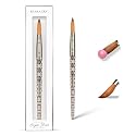 Kiara Sky Kolinsky Acrylic Nail Brush #14 - Pure Kolinsky Sable Hair, Black Crystal Handle, Acetone Resistant, for Acrylic Application, Extensions Beauty & Personal Care KIARA SKY