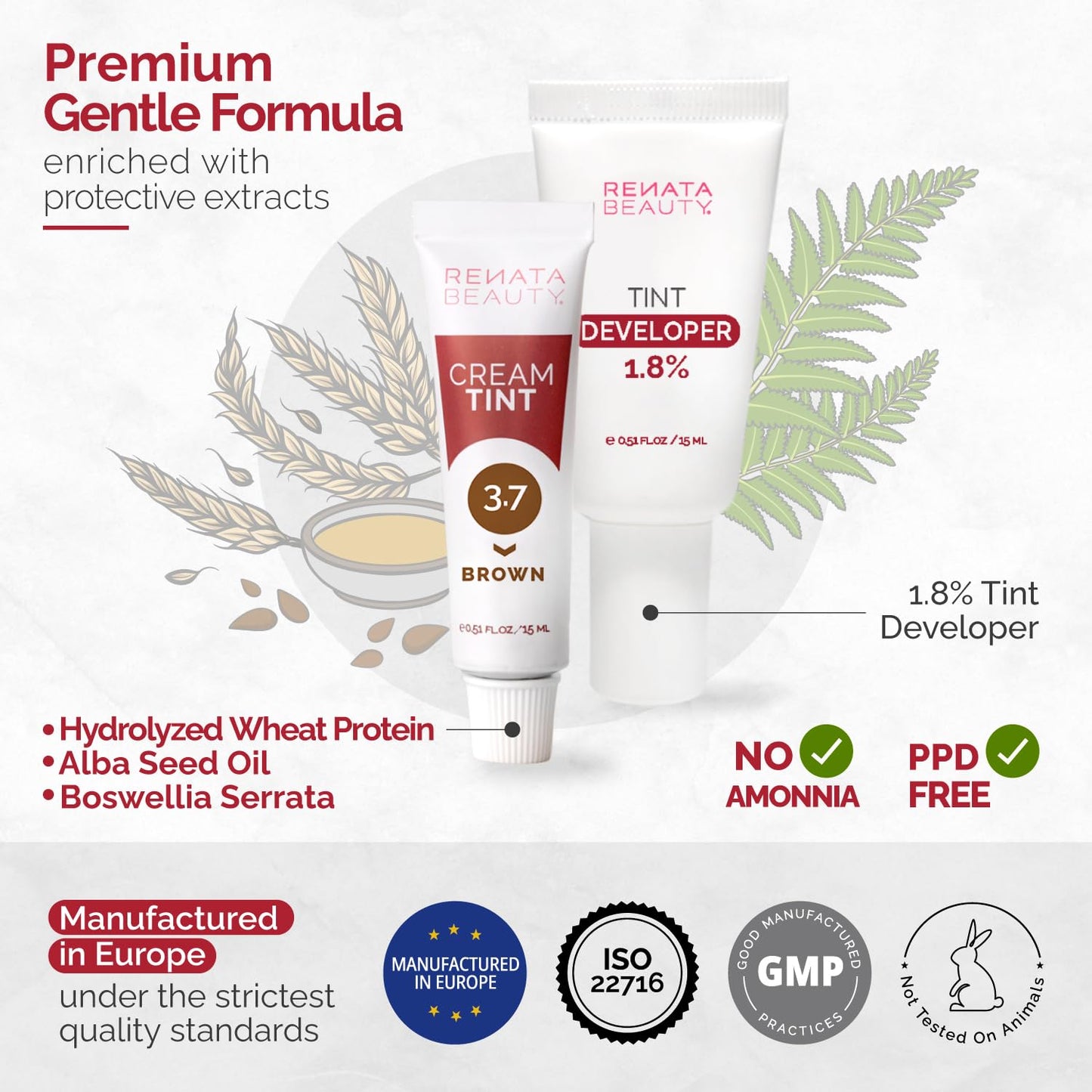 RB RENATA BEAUTY Tint Kit - Cream Hair Dye Kit with Developer and Application Brush for Spot Coloring - Covers Gray Hairs, Smudge-Proof, Long-Lasting Beauty and Personal Care RB RENATA BEAUTY