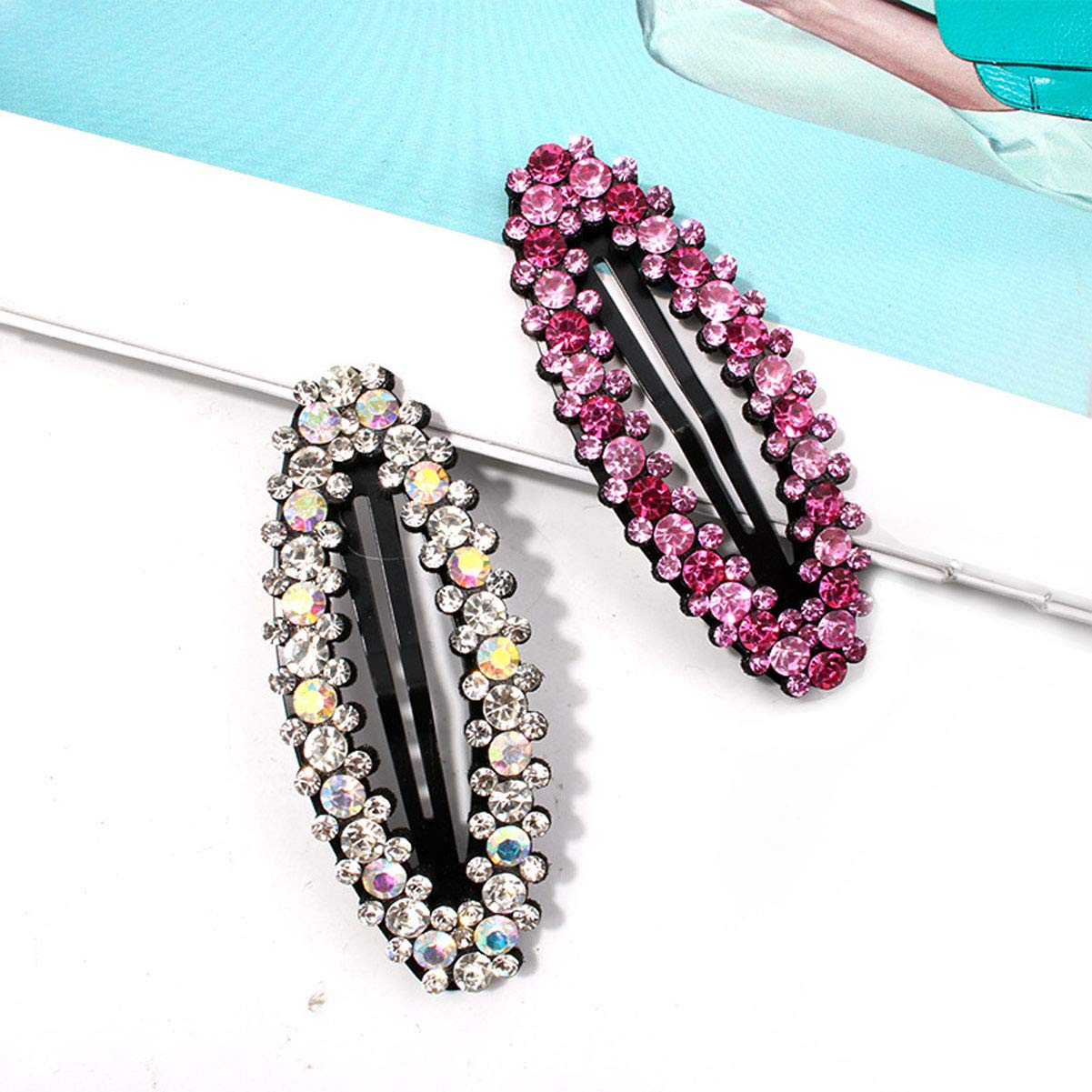 4 Pcs Shiny Rhinestone Snap Hair Clip Simple Fashion Alloy BB Clip Side Clip Hair Pins Hair Barrettes Women Hair Styling Accessories