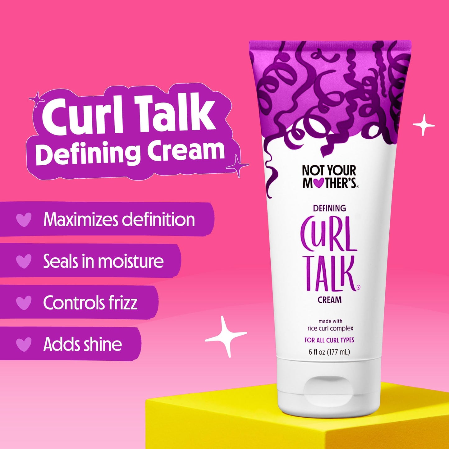 Not Your Mother's Curl Talk Frizz Control Sculpting Gel, Defining Cream, and Refreshing Curl Foam (3-Pack) - 6 and 8 fl oz - Formulated with Rice Curl Beauty and Personal Care Not Your Mother's