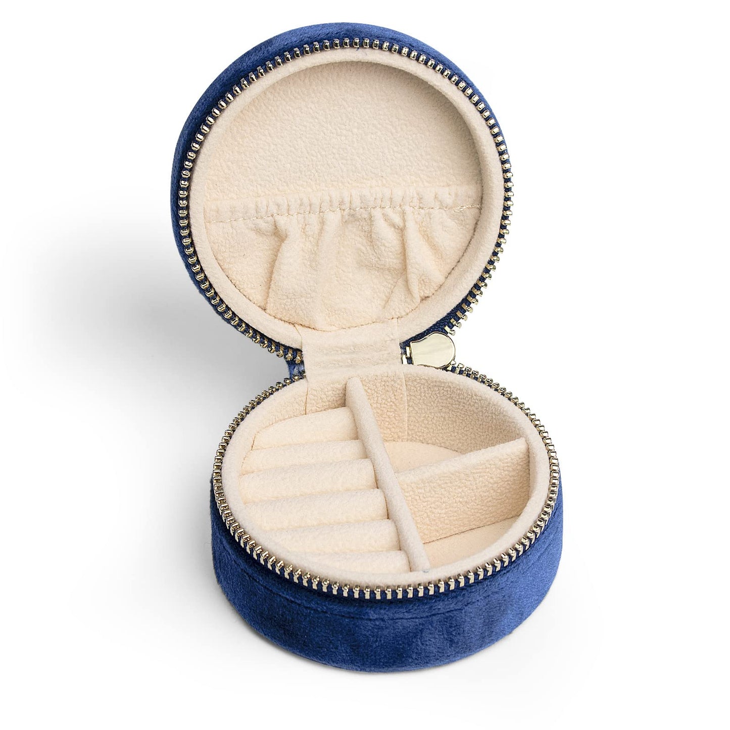 SoleGood Plush Velvet Small Jewelry Box Necklace Ring Storage Organizer Mini Jewelry case Jewelry Travel Organizer for Women Girls (Ocean Blue)