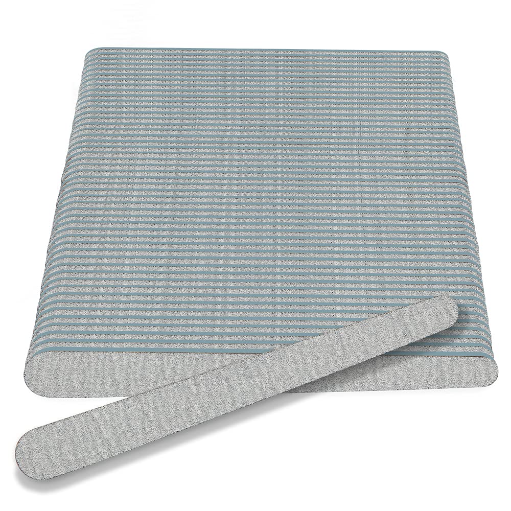 Flowery Disposable High-Speed Shiner, Dual-Grit 100/180 Nail Files, Individually Wrapped, Single-Use, 100 ct