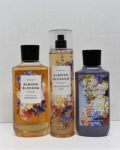 Bath & Body Works - Almond Blossom - Shower Gel, Body Lotion, & Fine Fragrance Mist Daily Trio Summer 2018