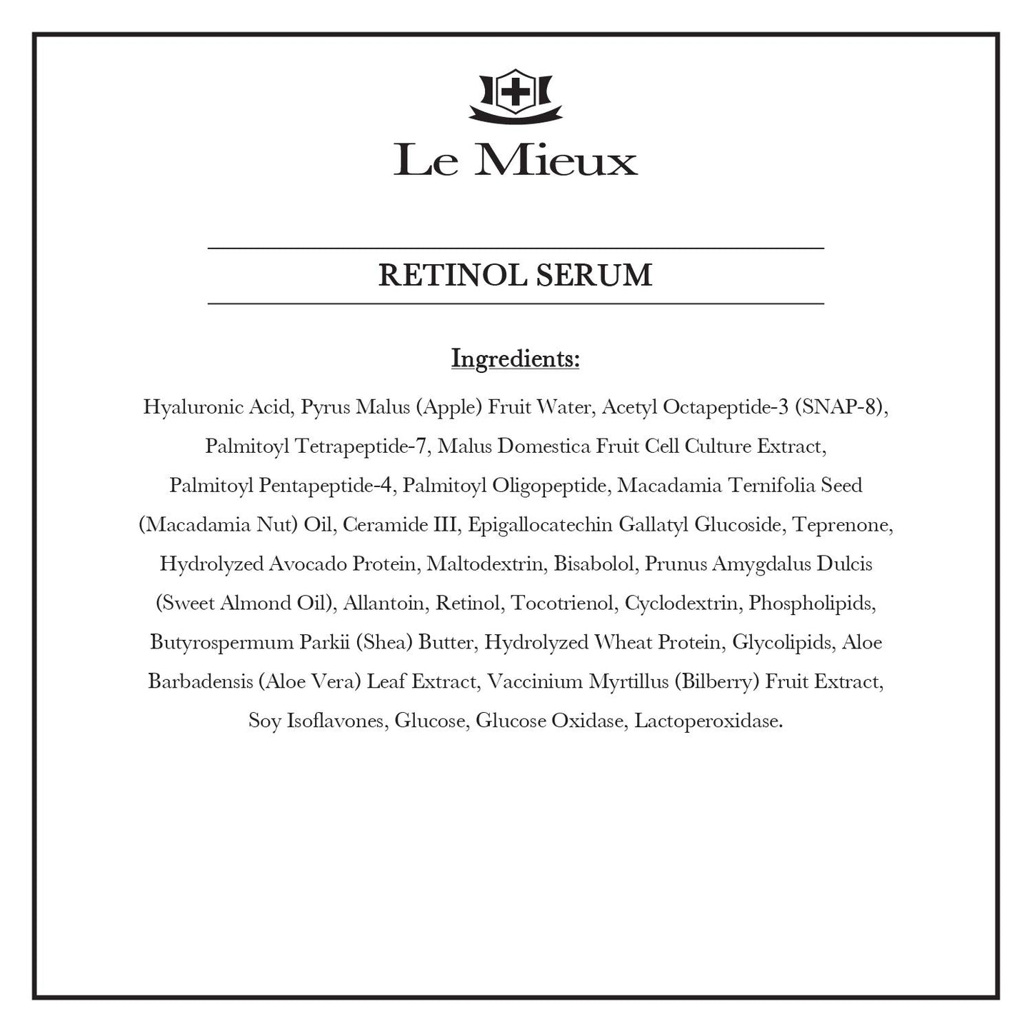 Le Mieux Retinol Serum - Anti Aging 0.5% Retinol Face Serum with Skin Smoothing Peptides, Hyaluronic Acid & Apple Stem Cells to Help Visibly Address Beauty & Personal Care Le Mieux