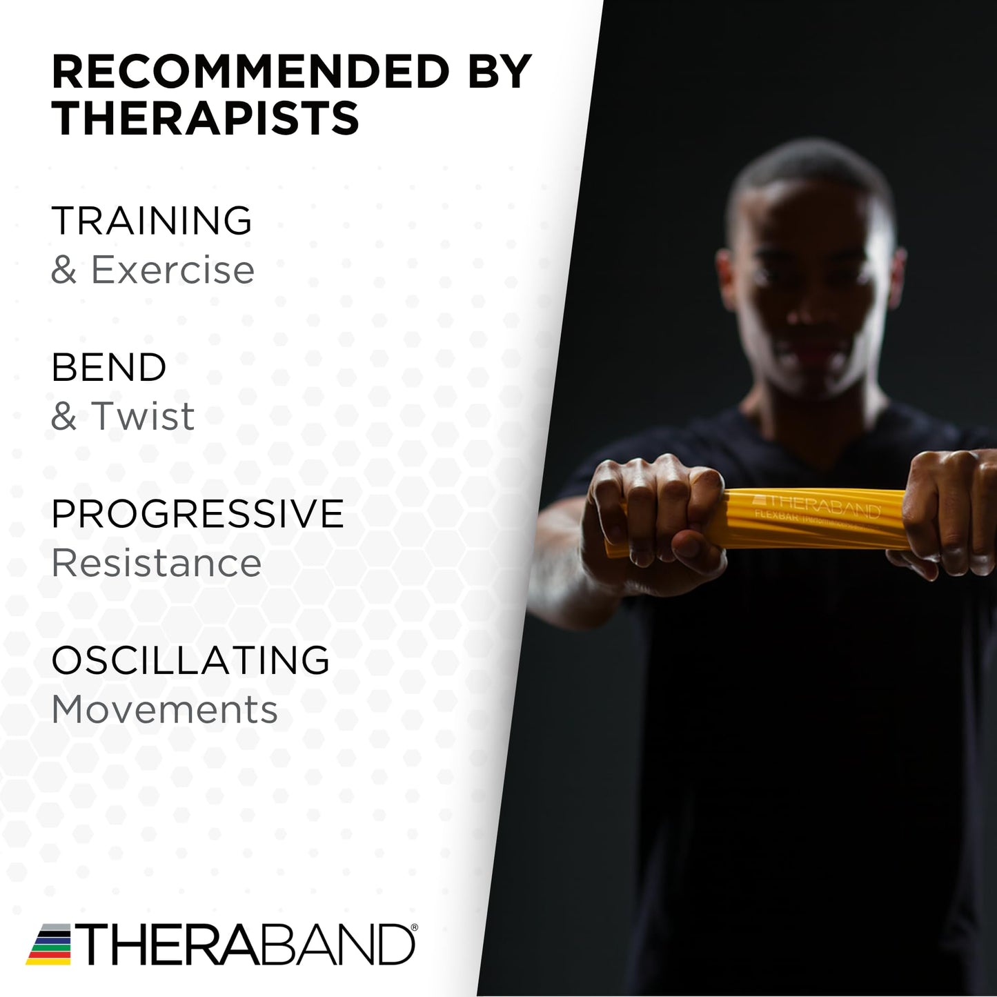 THERABAND FlexBar, Tennis Elbow Therapy Bar, Relieve Tendonitis Pain & Improve Grip Strength, Resistance Bar for Golfers Elbow & Tendinitis, Yellow,…