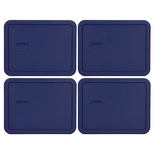 Pyrex 7211-PC 6-Cup Blue Plastic Food Storage Lid, Made in USA - 4 Pack