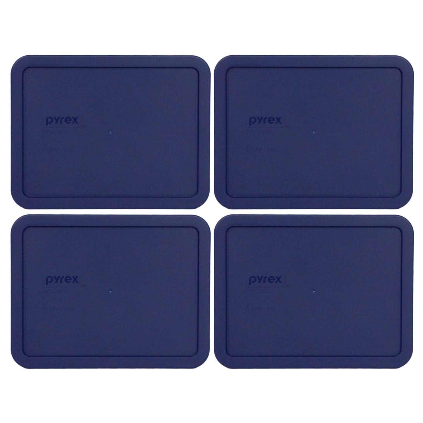 Pyrex 7211-PC 6-Cup Blue Plastic Food Storage Lid, Made in USA - 4 Pack
