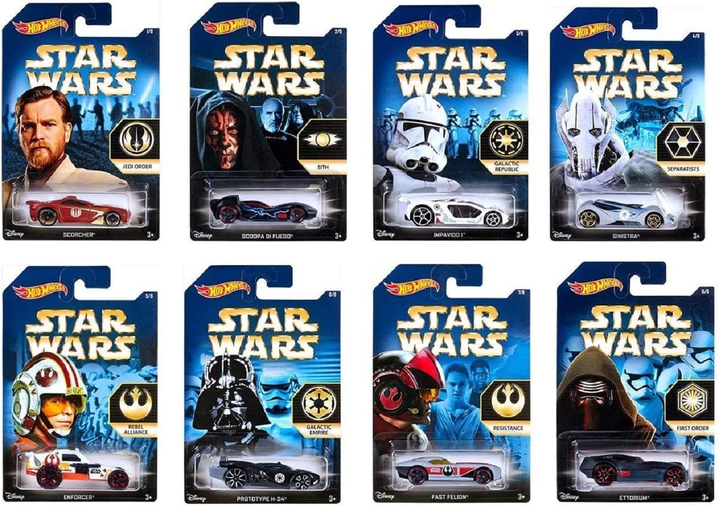Hot Wheels Star Wars 2015 Exclusive Bundle of 8 Die-Cast Vehicles, 1:64 Scale