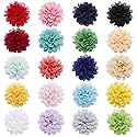 Lawie 20 Pack Silk Large Artificial Chiffon Flower Hair Clips Fabric Floral Brooch Pins Alligator Hairpins Barrettes Wedding Bridal Prom Party Hair