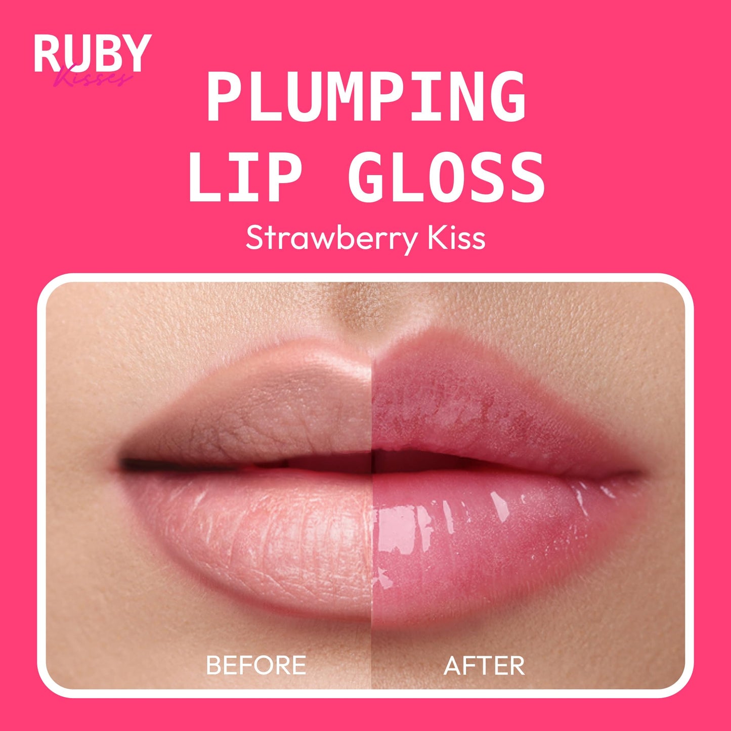 Ruby Kisses Hyaluronic Lip Gloss, High-Shine Volumizing Plumping Hydrating
