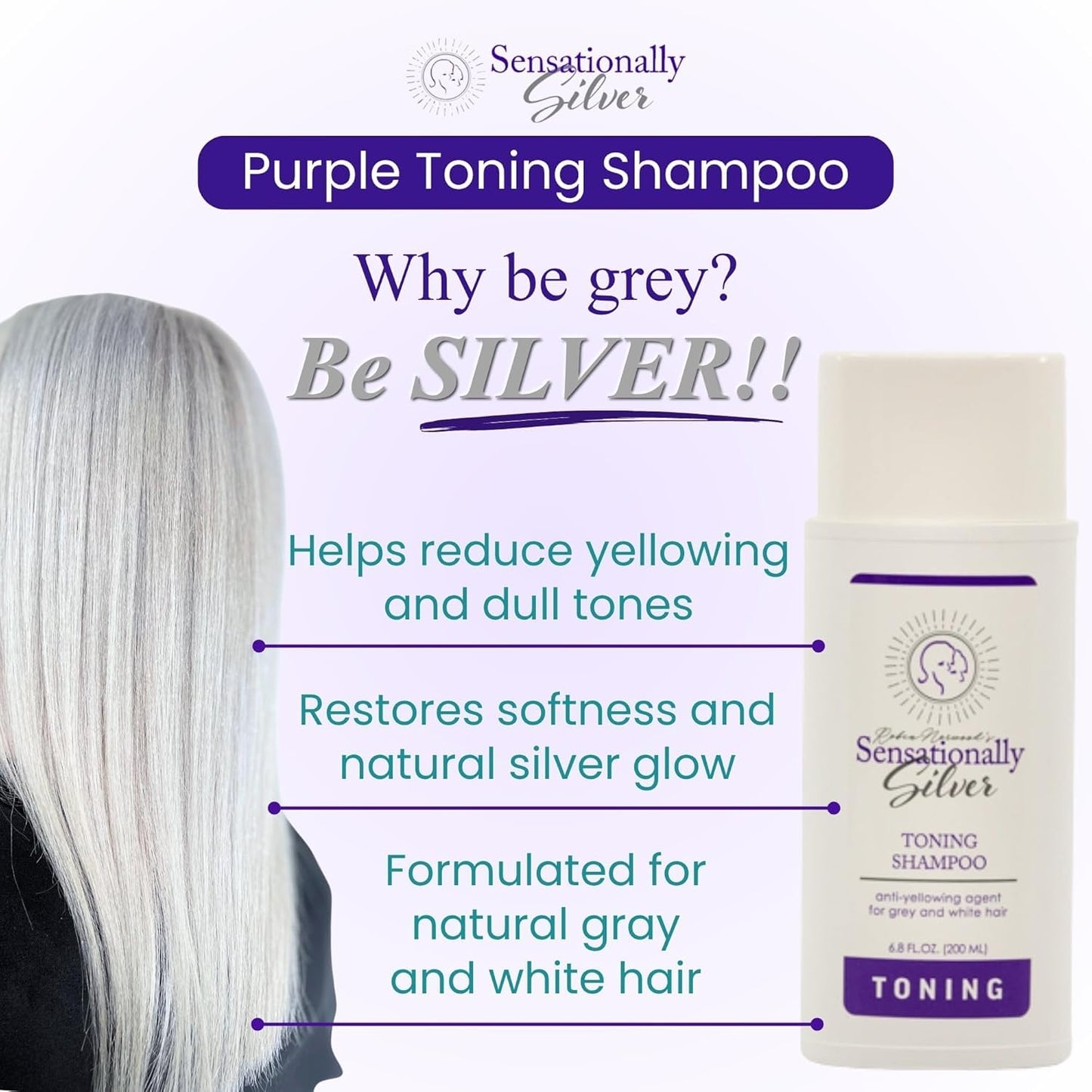 Father's Day | Sensationally Silver 3-Piece Gift Set - Premium Hair Care Trio for Gray, Silver & White Hair | Includes Toning Shampoo, Balancing