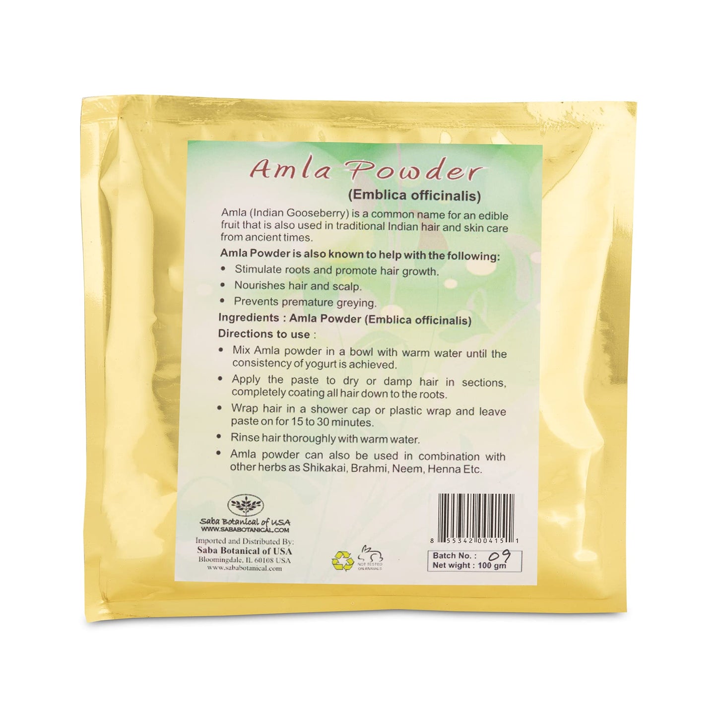 Lustrous Henna Pure Amla Powder for Hair and skin care 100 Grams