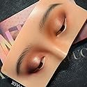 muzlee Face Eyes Makeup Practice Board 3D Realistic Face Skin Board Practice Model for Eyeshadow Eyeliner Eyebrow Lash Mapping