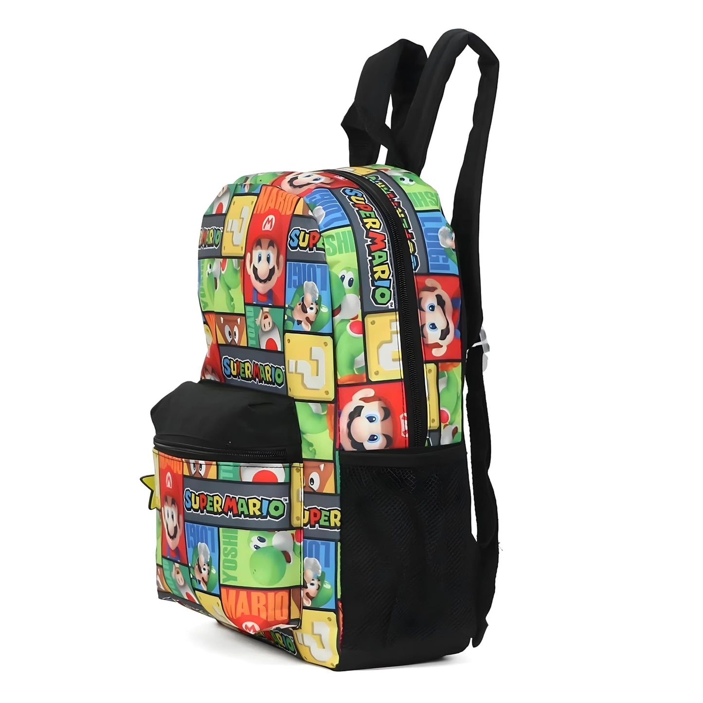 Super Mario all over 16 inch Backpack, Blue, Large