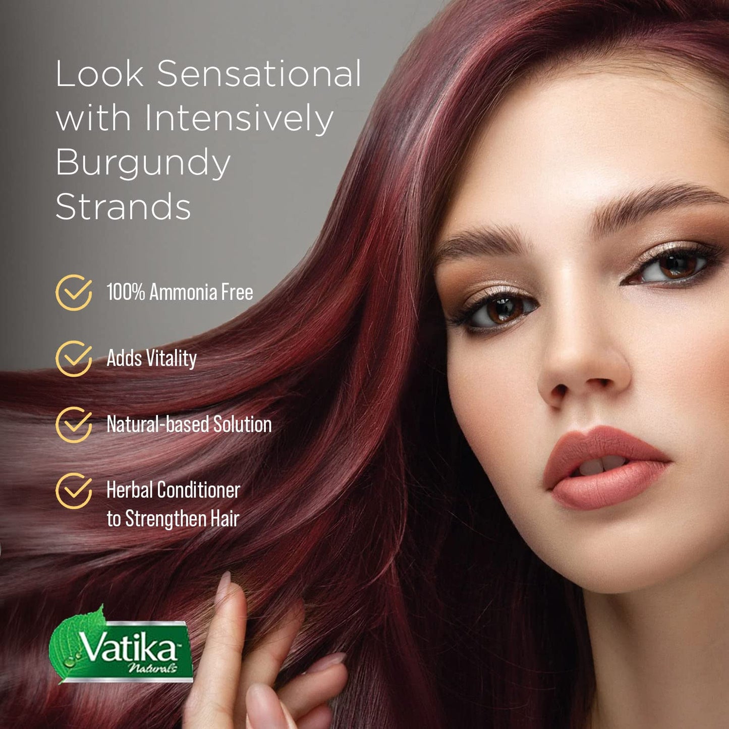 Vatika Naturals Permanent Hair Dye Burgundy, 100% Grey Coverage, Ammonia-Free, for Rich, Long-Lasting Color, No Damage, for Healthy, Vibrant Hair - 6