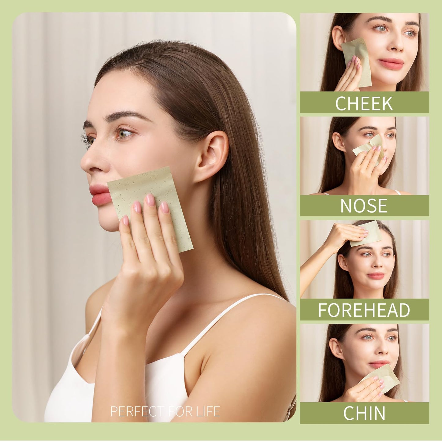 Teenitor Oil Blotting Sheets for Face, 400 Sheets Green Tea Oil Absorbing Sheets Blotting Paper for Oily Skin, Oil Absorbent Pads Face Oil Wipes Oil Beauty and Personal Care Teenitor