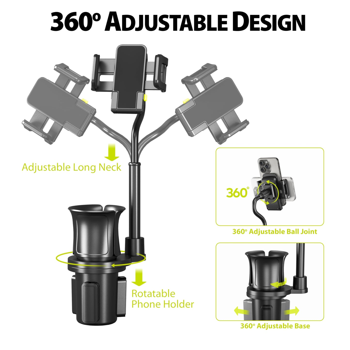 Bracketron TripGrip Series Cell Phone Mount Phone Holder for Car Cup Holder Expander