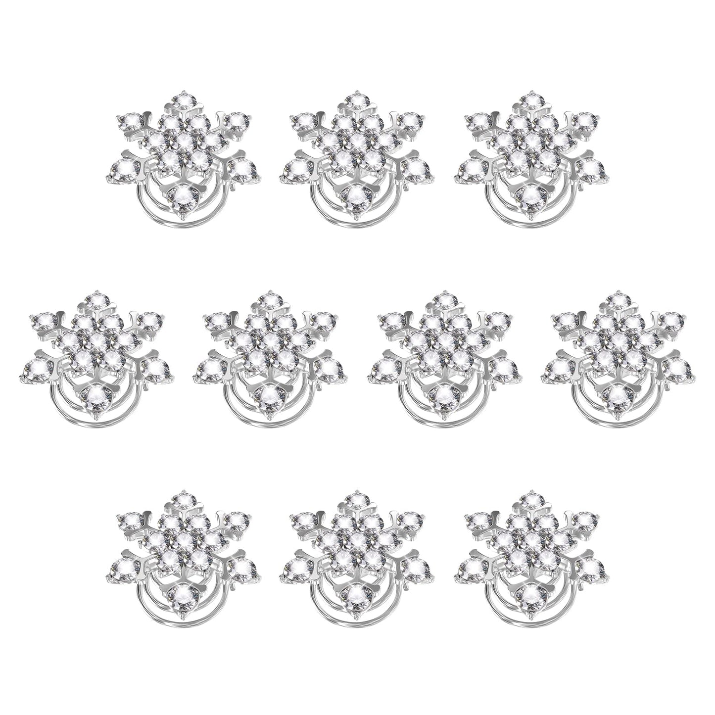 Lurrose 10pcs Spiral Hair Clips Crystal Spiral Hairpins Snowflake Hair Clips Crystal Hair Accessories for Women Bridesmaid Girls Bride