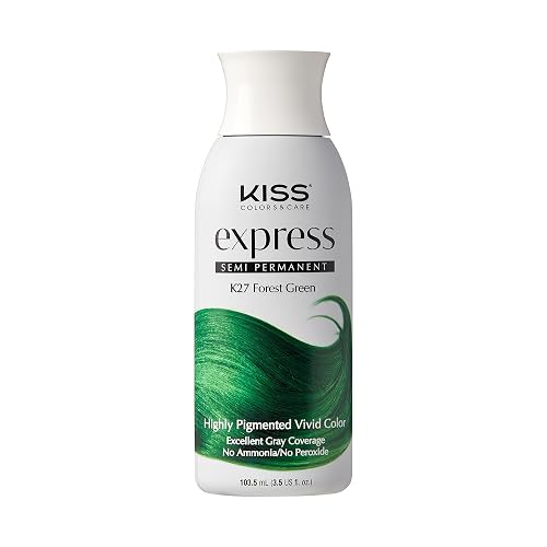 Kiss Express Semi-Permanent Hair Color - Vivid, Highly Pigmented Dye for Vibrant Hair, Gentle Formula, Gray Coverage, pH Balanced,23 Intermixable