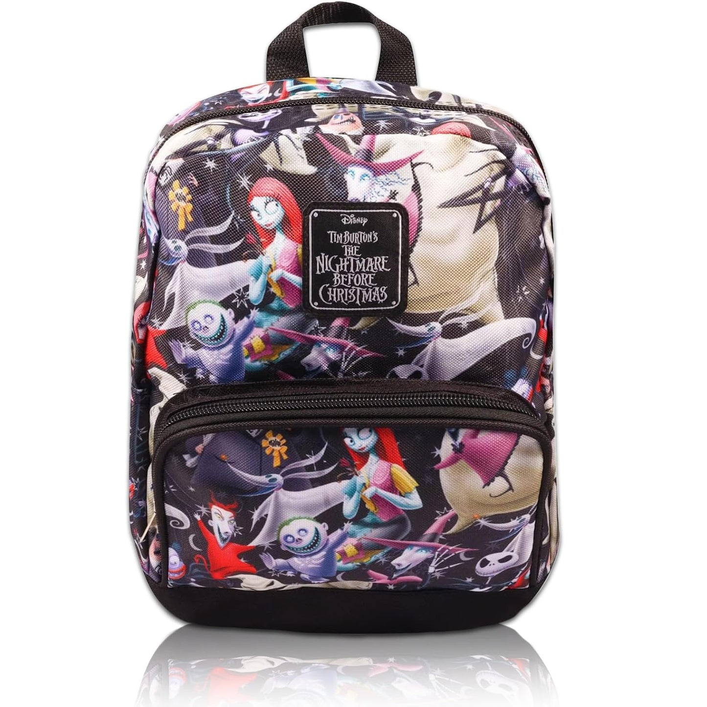 Fast Forward New York Disney Nightmare Before Christmas Mini Backpack for Women -- Canvas Purse Shoulder Bag Adults, Teens-Include Plastic bottle