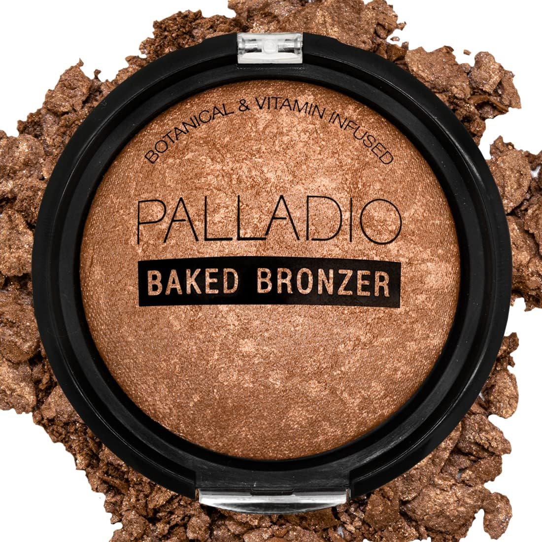 Palladio Baked Bronzer, Highly Pigmented and Easy to Blend, Shimmery Bronzed Glow, Use Dry or Wet, Lasts all day long, Provides Rich Tanning Color