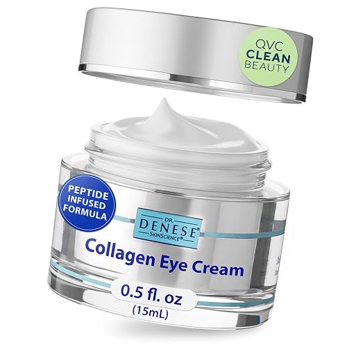 Dr. Denese SkinScience Firming Facial Collagen Eye Cream 0.5oz - Collagen, Hyaluronic Acid & Peptides for Smoother Under Eye Skin - Reduces Look