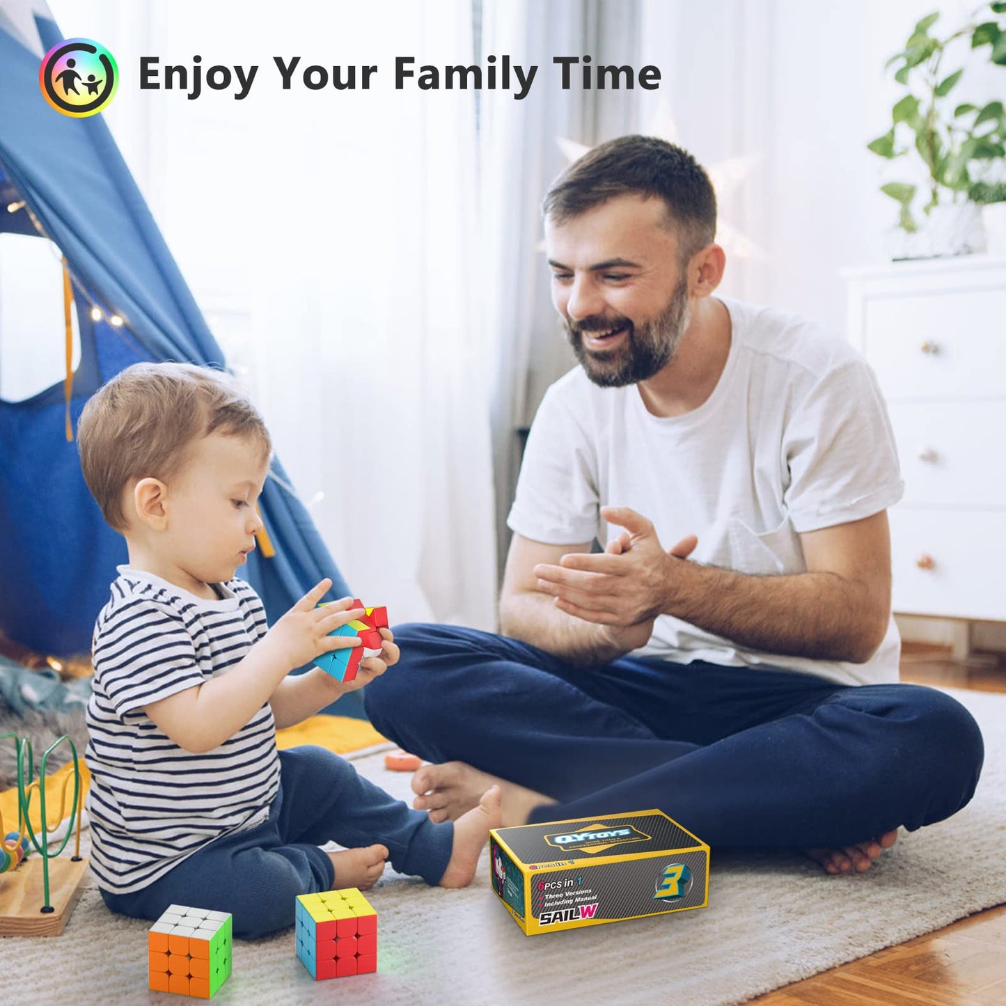 Vdealen 3x3x3 Speed Cube Set – 6-Pack Stickerless Magic Cubes, Bulk Puzzle Toy for Kids, Teens & Adults, Classroom Prizes, Party Favors & Gifts