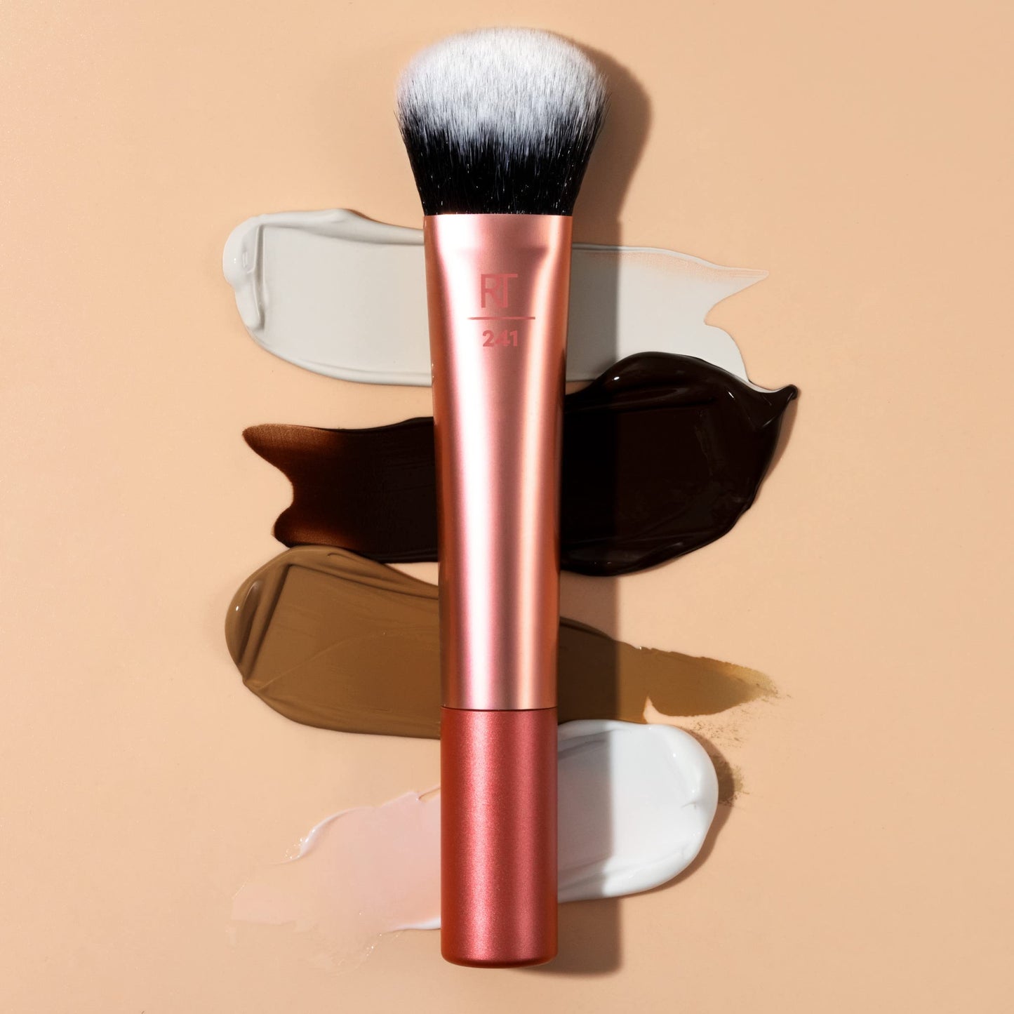 Real Techniques Seamless Complexion Makeup Brush, For Foundation, Primer, & Moisturizer, Multipurpose Foundation Brush Or Skincare Tool, Streak-Free