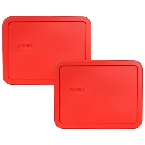 Pyrex 7212-PC 11-Cup Red Food Storage Replacement Lid (2-Pack) - Made in USA